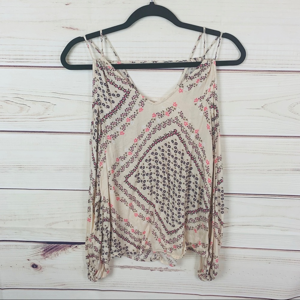 Lovestitch floral cold shoulder top